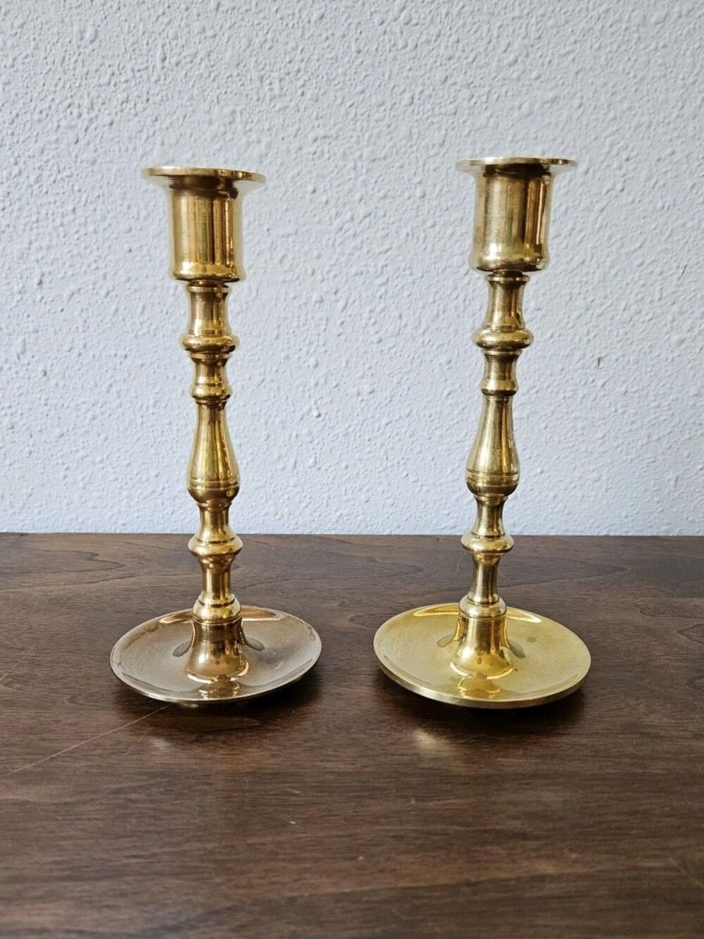 Lenox Solid Brass Candlestick Holders Set of 2 Vintage 7" Taper Candle Holder